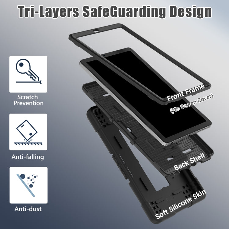 For Lenovo Tab M9 / TB-310FU Contrast Color Silicone Hybrid PC Tablet Case with Holder(Black) - free shipping - PMC TechLife - Order now!