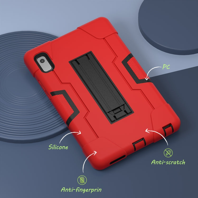 For Lenovo Tab M9 / TB-310FU Contrast Color Silicone Hybrid PC Tablet Case with Holder(Red Black) - Lenovo by PMC TechLife | Online Shopping South Africa | PMC TechLife | Buy Now Pay Later Mobicred