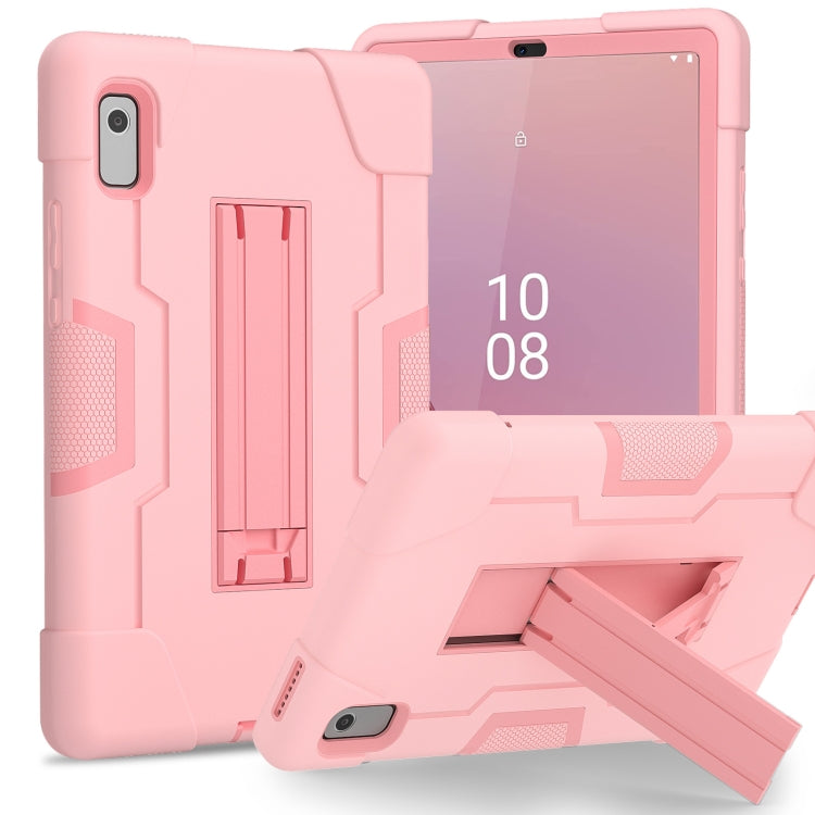 For Lenovo Tab M9 / TB-310FU Contrast Color Silicone Hybrid PC Tablet Case with Holder(Rose Gold) - Lenovo by PMC TechLife | Online Shopping South Africa | PMC TechLife | Buy Now Pay Later Mobicred