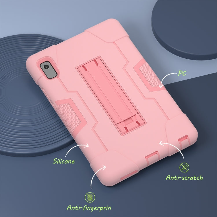 For Lenovo Tab M9 / TB-310FU Contrast Color Silicone Hybrid PC Tablet Case with Holder(Rose Gold) - Lenovo by PMC TechLife | Online Shopping South Africa | PMC TechLife | Buy Now Pay Later Mobicred