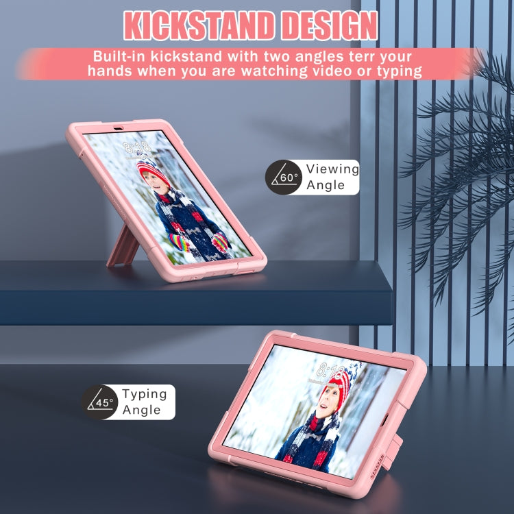 For Lenovo Tab M9 / TB-310FU Contrast Color Silicone Hybrid PC Tablet Case with Holder(Rose Gold) - Lenovo by PMC TechLife | Online Shopping South Africa | PMC TechLife | Buy Now Pay Later Mobicred