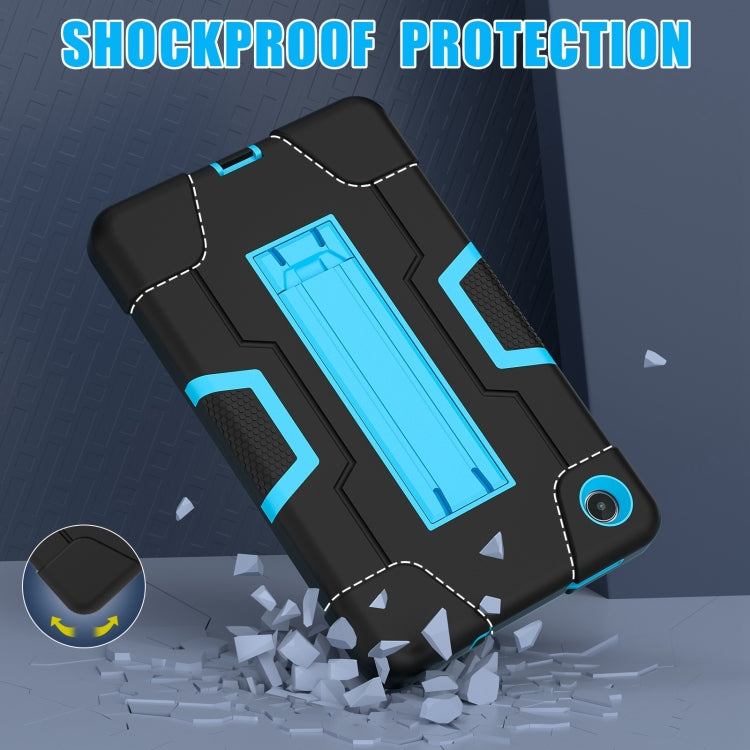 For Lenovo Tab M8 4th Gen Contrast Color Silicone Hybrid PC Tablet Case with Holder(Black Blue) - Lenovo by PMC TechLife | Online Shopping South Africa | PMC TechLife | Buy Now Pay Later Mobicred