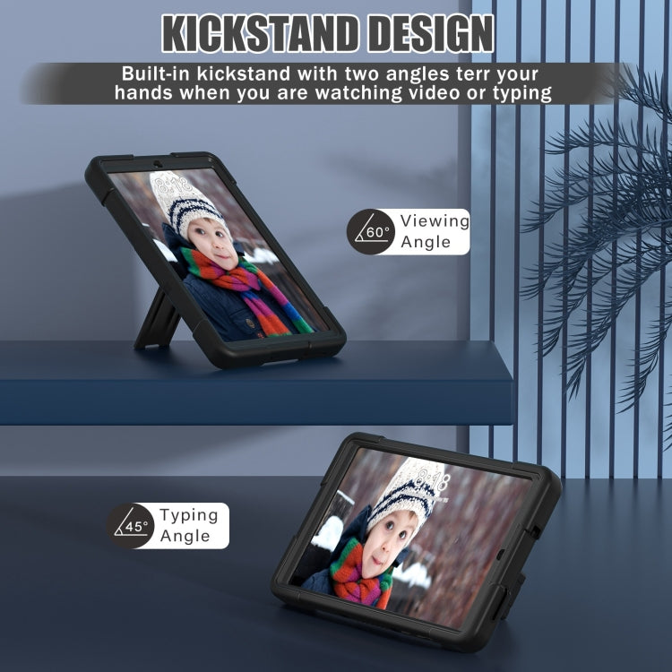 For Lenovo Tab M8 4th Gen Contrast Color Silicone Hybrid PC Tablet Case with Holder(Black) - Lenovo by PMC TechLife | Online Shopping South Africa | PMC TechLife | Buy Now Pay Later Mobicred
