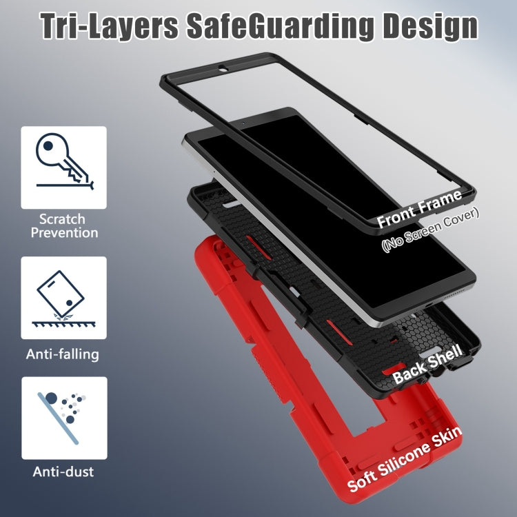 For Lenovo Tab M8 4th Gen Contrast Color Silicone Hybrid PC Tablet Case with Holder(Red Black) - Lenovo by PMC TechLife | Online Shopping South Africa | PMC TechLife | Buy Now Pay Later Mobicred