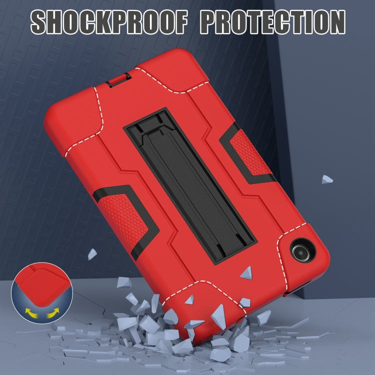 For Lenovo Tab M8 4th Gen Contrast Color Silicone Hybrid PC Tablet Case with Holder(Red Black) - Lenovo by PMC TechLife | Online Shopping South Africa | PMC TechLife | Buy Now Pay Later Mobicred