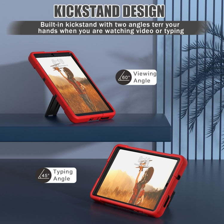 For Lenovo Tab M8 4th Gen Contrast Color Silicone Hybrid PC Tablet Case with Holder(Red Black) - Lenovo by PMC TechLife | Online Shopping South Africa | PMC TechLife | Buy Now Pay Later Mobicred