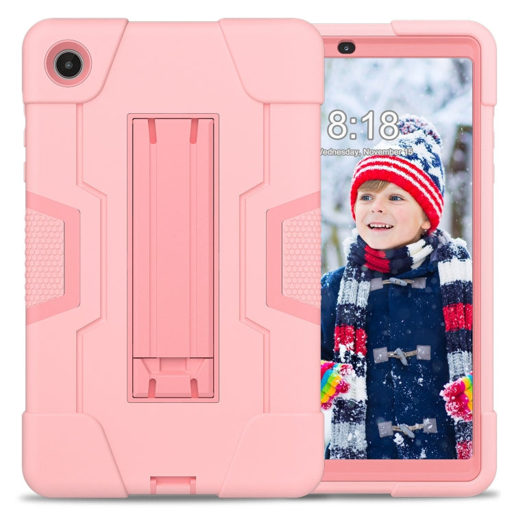 For Lenovo Tab M8 4th Gen Contrast Color Silicone Hybrid PC Tablet Case with Holder(Rose Gold) - Lenovo by PMC TechLife | Online Shopping South Africa | PMC TechLife | Buy Now Pay Later Mobicred