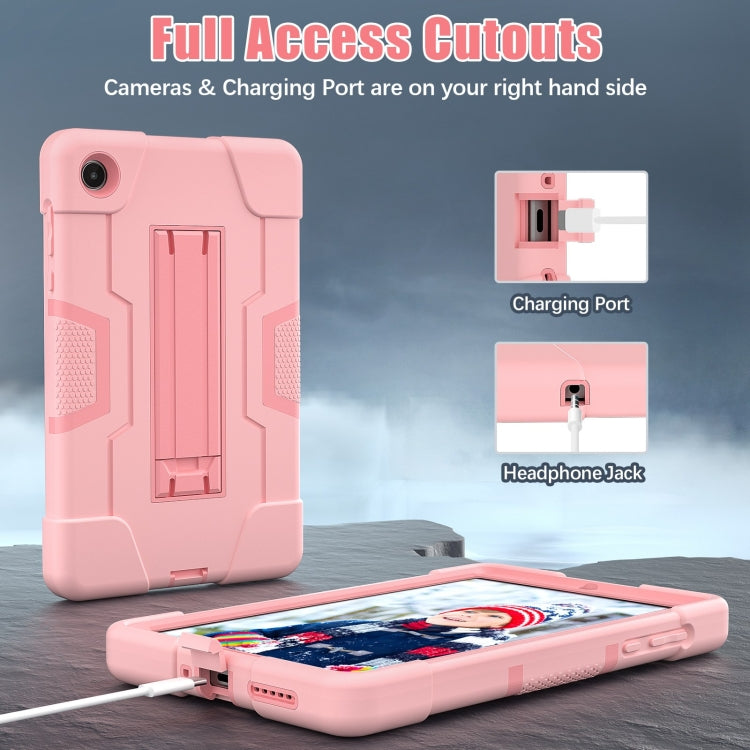For Lenovo Tab M8 4th Gen Contrast Color Silicone Hybrid PC Tablet Case with Holder(Rose Gold) - Lenovo by PMC TechLife | Online Shopping South Africa | PMC TechLife | Buy Now Pay Later Mobicred