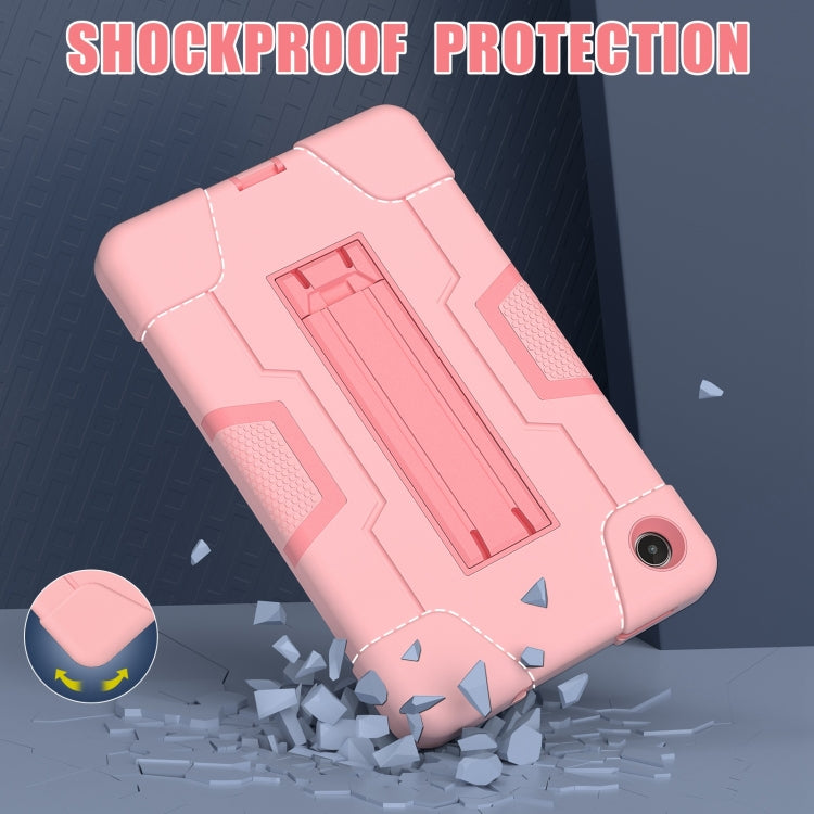 For Lenovo Tab M8 4th Gen Contrast Color Silicone Hybrid PC Tablet Case with Holder(Rose Gold) - Lenovo by PMC TechLife | Online Shopping South Africa | PMC TechLife | Buy Now Pay Later Mobicred