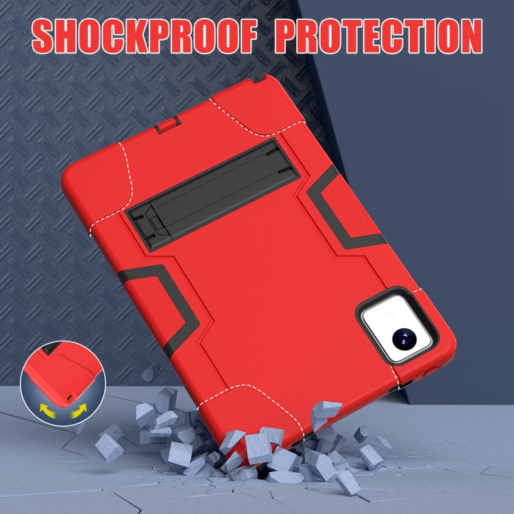 For Lenovo Tab M11/ Xiaoxin Pad 11 2024 Contrast Color Silicone Hybrid PC Tablet Case with Holder(Red Black) - Lenovo by PMC Jewellery | Online Shopping South Africa | PMC Jewellery | Buy Now Pay Later Mobicred