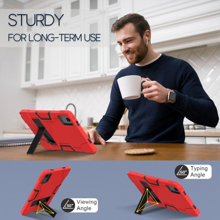 For Lenovo Tab M11/ Xiaoxin Pad 11 2024 Contrast Color Silicone Hybrid PC Tablet Case with Holder(Red Black) - Lenovo by PMC Jewellery | Online Shopping South Africa | PMC Jewellery | Buy Now Pay Later Mobicred