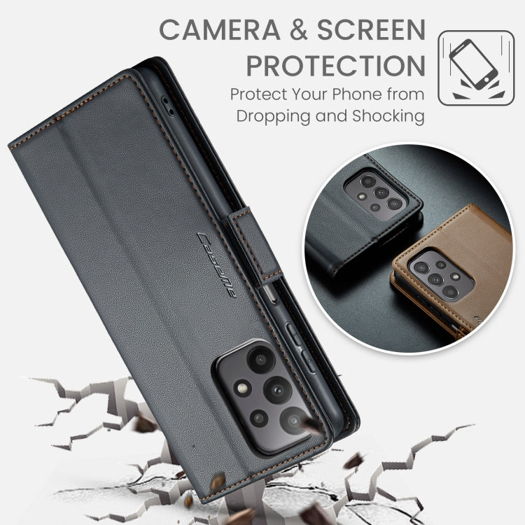 For Samsung Galaxy A23 CaseMe 023 Butterfly Buckle Litchi Texture RFID Anti-theft Leather Phone Case(Black) - free shipping - PMC TechLife - Order now!