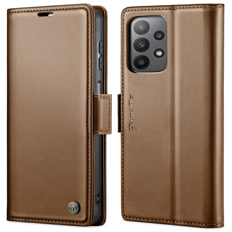 For Samsung Galaxy A23 CaseMe 023 Butterfly Buckle Litchi Texture RFID Anti-theft Leather Phone Case(Brown) - free shipping - PMC TechLife - Order now!
