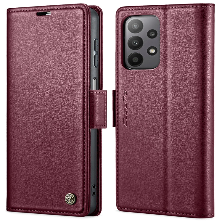 For Samsung Galaxy A23 CaseMe 023 Butterfly Buckle Litchi Texture RFID Anti-theft Leather Phone Case(Wine Red) - free shipping - PMC TechLife - Order now!