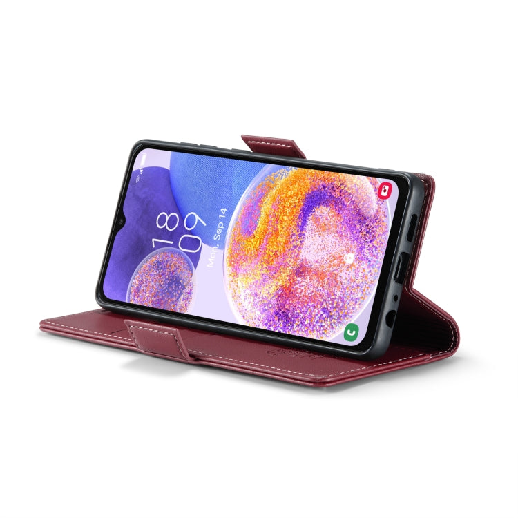 For Samsung Galaxy A23 CaseMe 023 Butterfly Buckle Litchi Texture RFID Anti-theft Leather Phone Case(Wine Red) - free shipping - PMC TechLife - Order now!