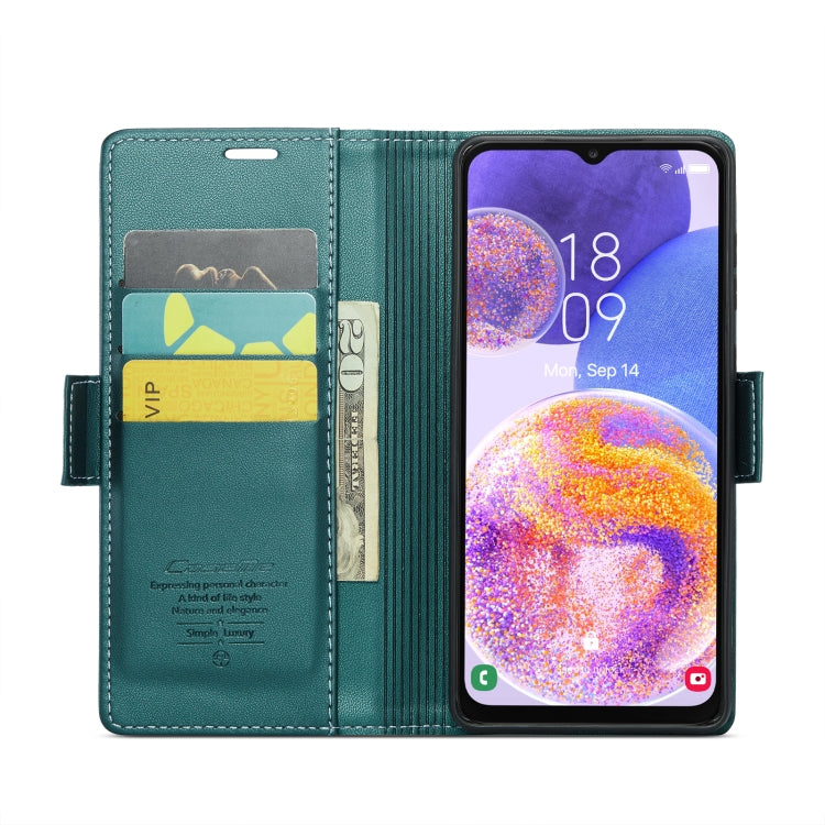 For Samsung Galaxy A23 CaseMe 023 Butterfly Buckle Litchi Texture RFID Anti-theft Leather Phone Case(Pearly Blue) - free shipping - PMC TechLife - Order now!