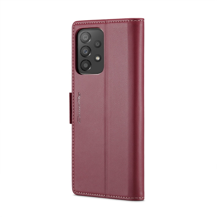 For Samsung Galaxy A33 5G CaseMe 023 Butterfly Buckle Litchi Texture RFID Anti-theft Leather Phone Case(Wine Red) - free shipping - PMC TechLife - Order now!