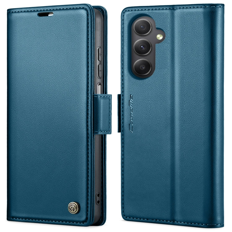 For Samsung Galaxy A34 5G CaseMe 023 Butterfly Buckle Litchi Texture RFID Anti-theft Leather Phone Case(Blue) - free shipping - PMC TechLife - Order now!