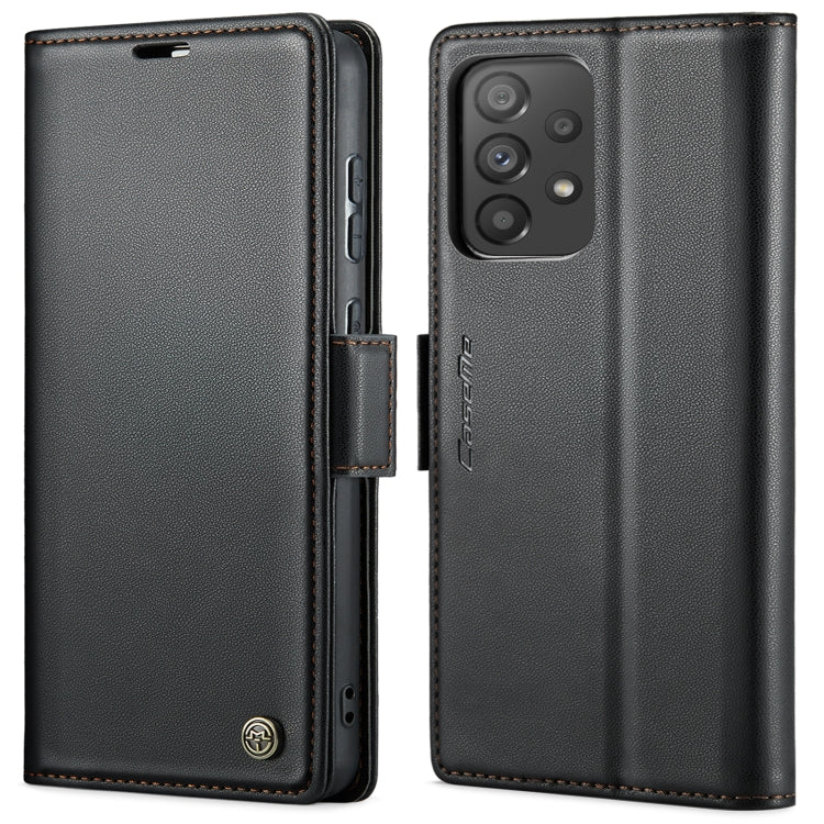 For Samsung Galaxy A73 5G CaseMe 023 Butterfly Buckle Litchi Texture RFID Anti-theft Leather Phone Case(Black) - free shipping - PMC TechLife - Order now!
