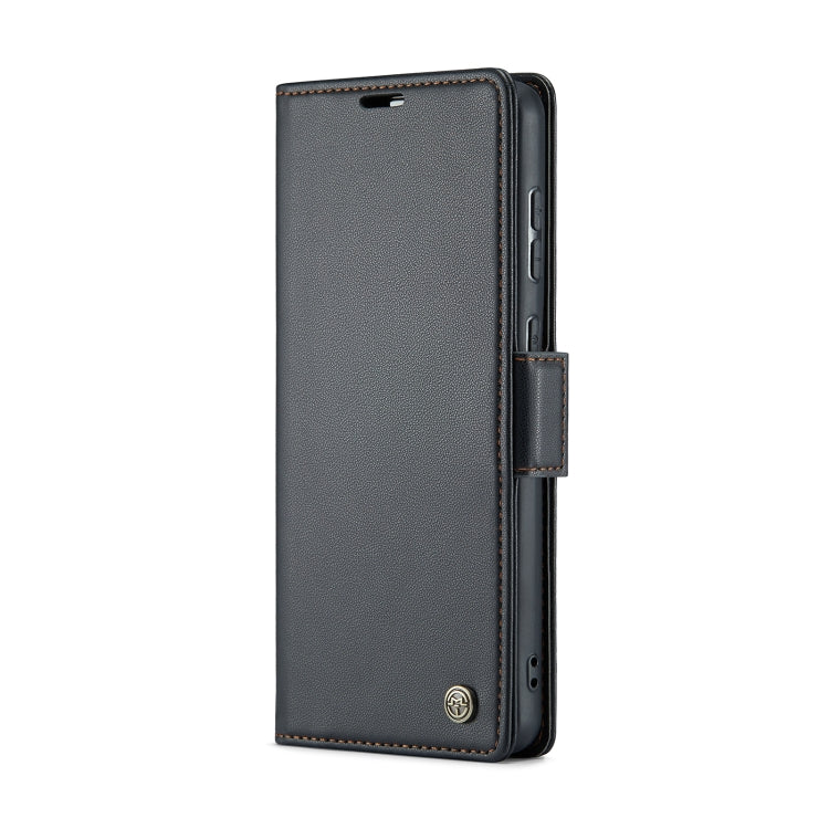 For Samsung Galaxy A73 5G CaseMe 023 Butterfly Buckle Litchi Texture RFID Anti-theft Leather Phone Case(Black) - free shipping - PMC TechLife - Order now!