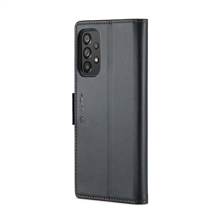 For Samsung Galaxy A73 5G CaseMe 023 Butterfly Buckle Litchi Texture RFID Anti-theft Leather Phone Case(Black) - free shipping - PMC TechLife - Order now!