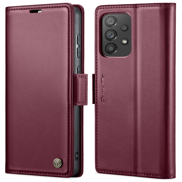 For Samsung Galaxy A73 5G CaseMe 023 Butterfly Buckle Litchi Texture RFID Anti-theft Leather Phone Case(Wine Red) - free shipping - PMC TechLife - Order now!