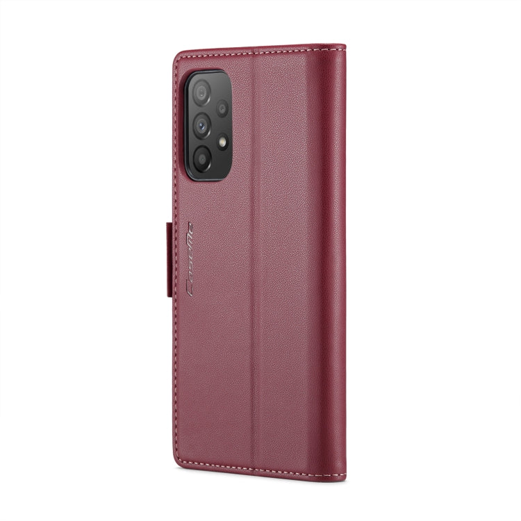 For Samsung Galaxy A73 5G CaseMe 023 Butterfly Buckle Litchi Texture RFID Anti-theft Leather Phone Case(Wine Red) - free shipping - PMC TechLife - Order now!