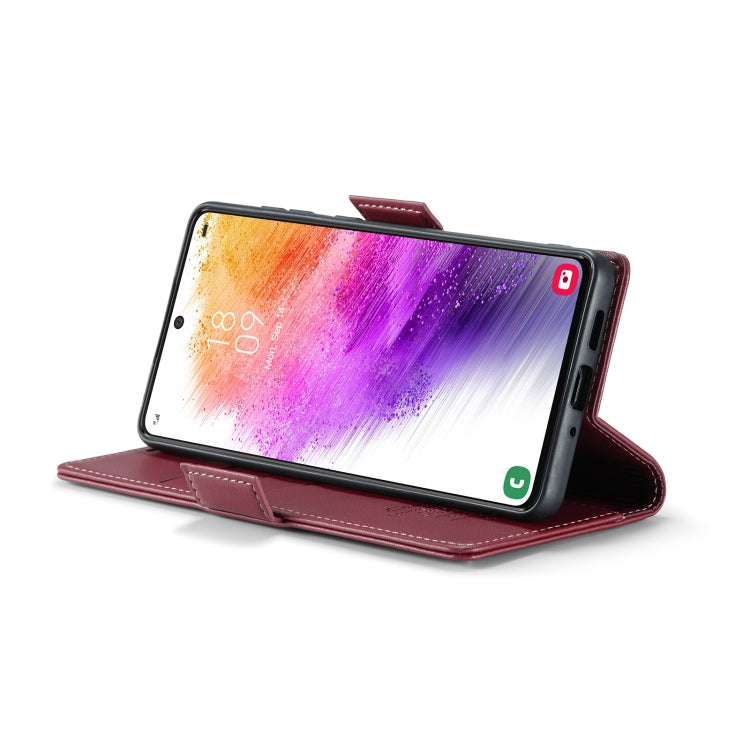 For Samsung Galaxy A73 5G CaseMe 023 Butterfly Buckle Litchi Texture RFID Anti-theft Leather Phone Case(Wine Red) - free shipping - PMC TechLife - Order now!