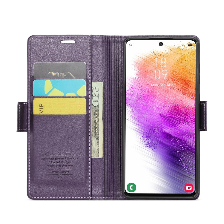 For Samsung Galaxy A73 5G CaseMe 023 Butterfly Buckle Litchi Texture RFID Anti-theft Leather Phone Case(Pearly Purple) - free shipping - PMC TechLife - Order now!