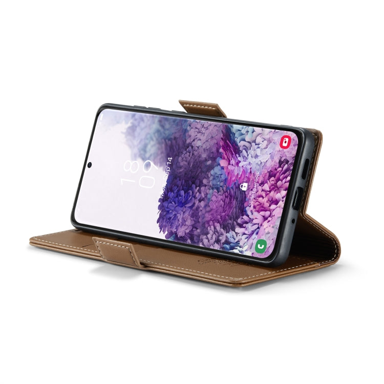 For Samsung Galaxy S20 CaseMe 023 Butterfly Buckle Litchi Texture RFID Anti-theft Leather Phone Case(Brown) - free shipping - PMC TechLife - Order now!