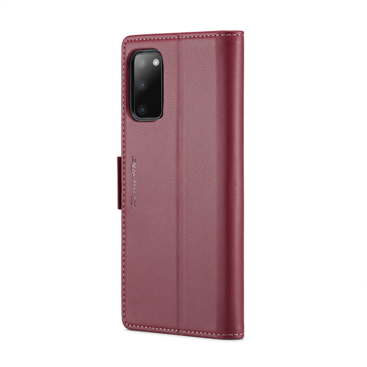For Samsung Galaxy S20 CaseMe 023 Butterfly Buckle Litchi Texture RFID Anti-theft Leather Phone Case(Wine Red) - free shipping - PMC TechLife - Order now!