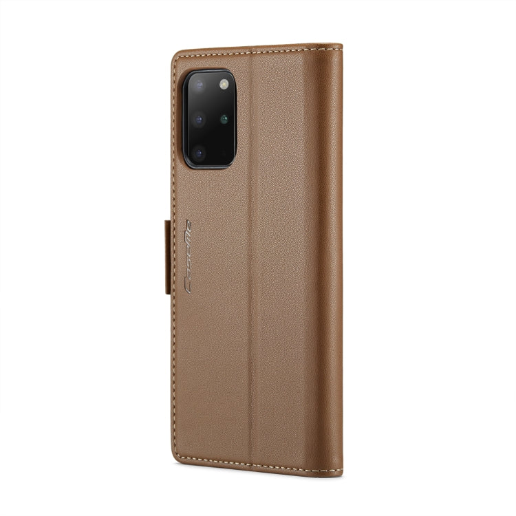 For Samsung Galaxy S20+ CaseMe 023 Butterfly Buckle Litchi Texture RFID Anti-theft Leather Phone Case(Brown) - free shipping - PMC TechLife - Order now!