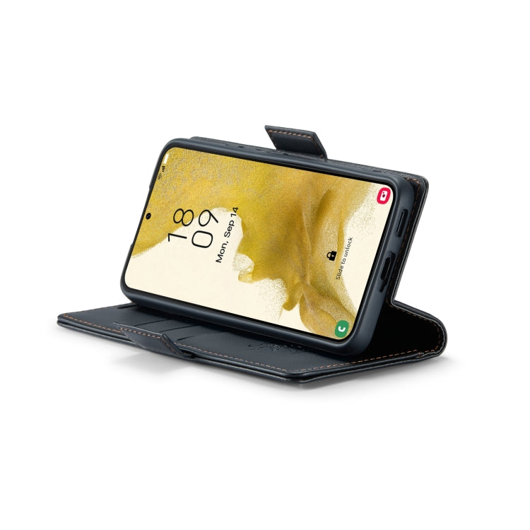 For Samsung Galaxy S22 5G CaseMe 023 Butterfly Buckle Litchi Texture RFID Anti-theft Leather Phone Case(Black) - free shipping - PMC TechLife - Order now!