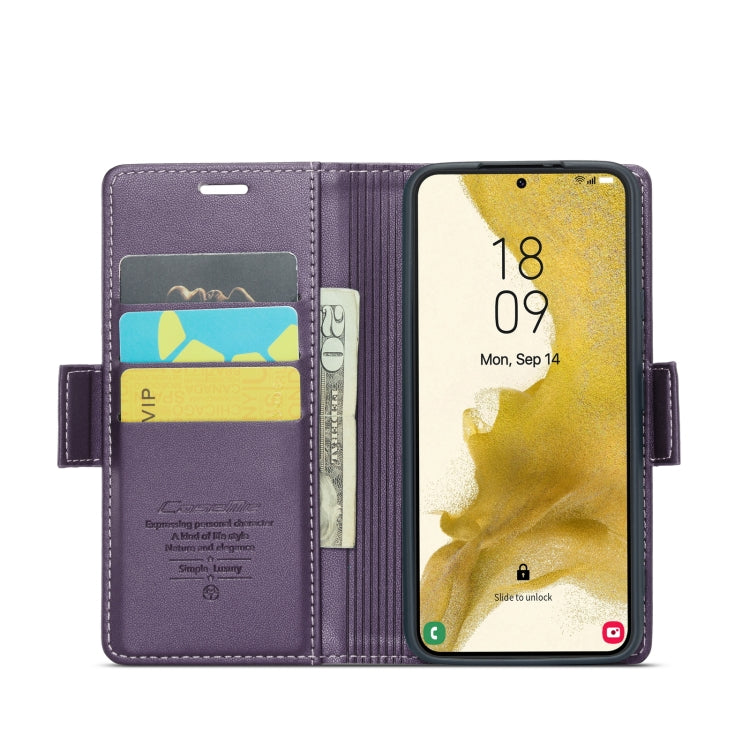 For Samsung Galaxy S22+ 5G CaseMe 023 Butterfly Buckle Litchi Texture RFID Anti-theft Leather Phone Case(Pearly Purple) - free shipping - PMC TechLife - Order now!