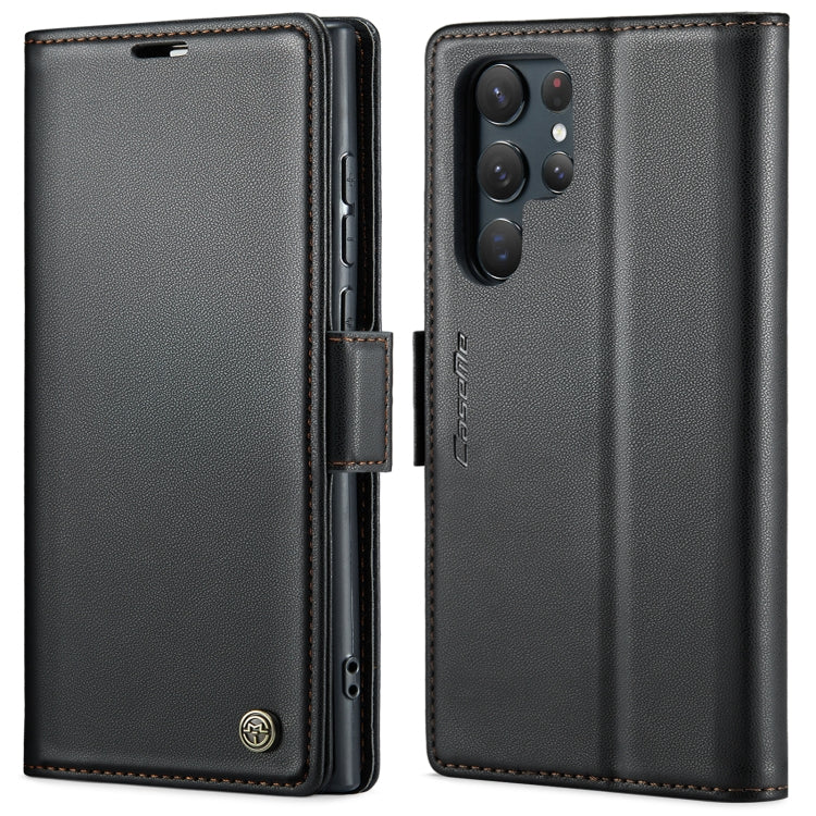 For Samsung Galaxy S22 Ultra 5G CaseMe 023 Butterfly Buckle Litchi Texture RFID Anti-theft Leather Phone Case(Black) - free shipping - PMC TechLife - Order now!