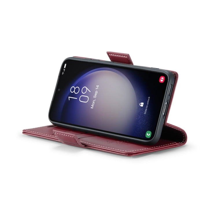 For Samsung Galaxy S23 5G CaseMe 023 Butterfly Buckle Litchi Texture RFID Anti-theft Leather Phone Case(Wine Red) - free shipping - PMC TechLife - Order now!