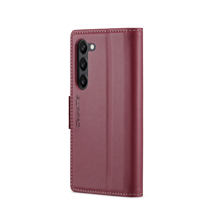 For Samsung Galaxy S23+ 5G CaseMe 023 Butterfly Buckle Litchi Texture RFID Anti-theft Leather Phone Case(Wine Red) - free shipping - PMC TechLife - Order now!