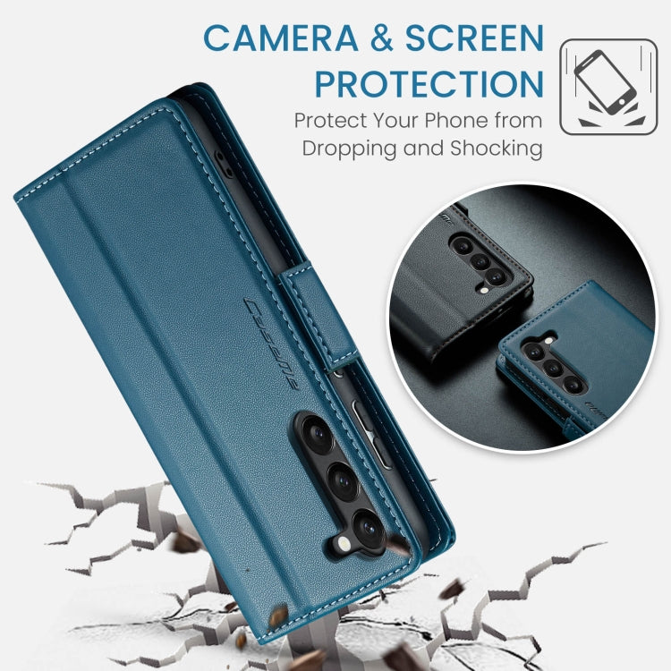 For Samsung Galaxy S23+ 5G CaseMe 023 Butterfly Buckle Litchi Texture RFID Anti-theft Leather Phone Case(Blue) - free shipping - PMC TechLife - Order now!