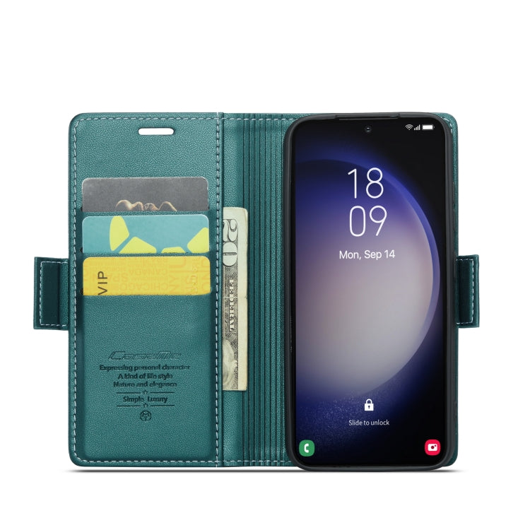 For Samsung Galaxy S23+ 5G CaseMe 023 Butterfly Buckle Litchi Texture RFID Anti-theft Leather Phone Case(Pearly Blue) - free shipping - PMC TechLife - Order now!