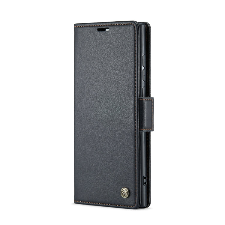 For Samsung Galaxy S23 Ultra 5G CaseMe 023 Butterfly Buckle Litchi Texture RFID Anti-theft Leather Phone Case(Black) - free shipping - PMC TechLife - Order now!