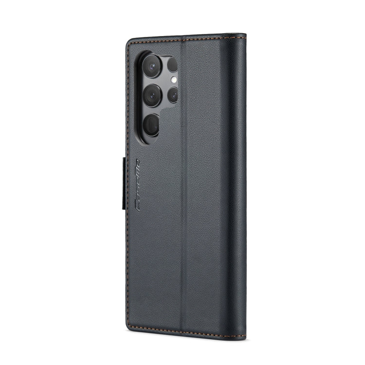 For Samsung Galaxy S23 Ultra 5G CaseMe 023 Butterfly Buckle Litchi Texture RFID Anti-theft Leather Phone Case(Black) - free shipping - PMC TechLife - Order now!