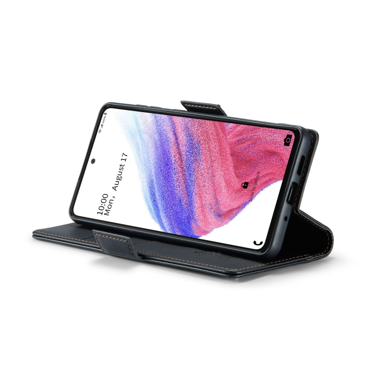 For Samsung Galaxy A53 CaseMe 023 Butterfly Buckle Litchi Texture RFID Anti-theft Leather Phone Case(Black) - free shipping - PMC TechLife - Order now!