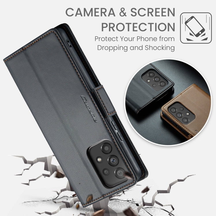 For Samsung Galaxy A53 CaseMe 023 Butterfly Buckle Litchi Texture RFID Anti-theft Leather Phone Case(Black) - free shipping - PMC TechLife - Order now!