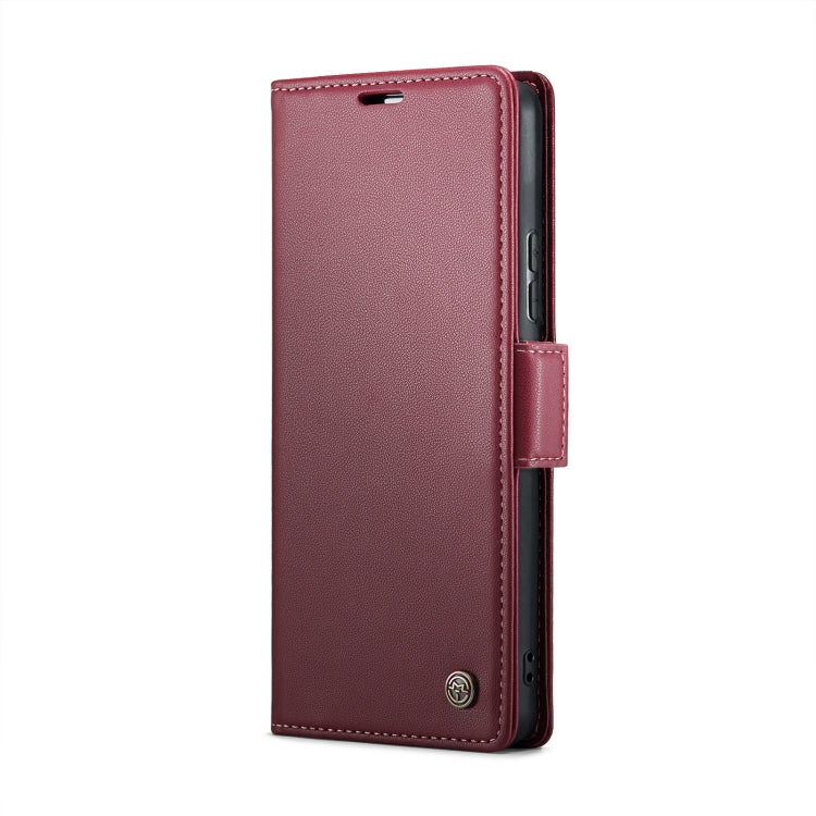 For Samsung Galaxy A53 CaseMe 023 Butterfly Buckle Litchi Texture RFID Anti-theft Leather Phone Case(Wine Red) - free shipping - PMC TechLife - Order now!