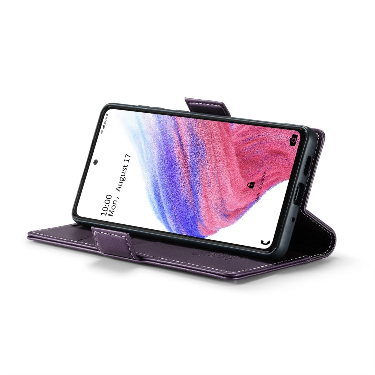 For Samsung Galaxy A53 CaseMe 023 Butterfly Buckle Litchi Texture RFID Anti-theft Leather Phone Case(Pearly Purple) - free shipping - PMC TechLife - Order now!