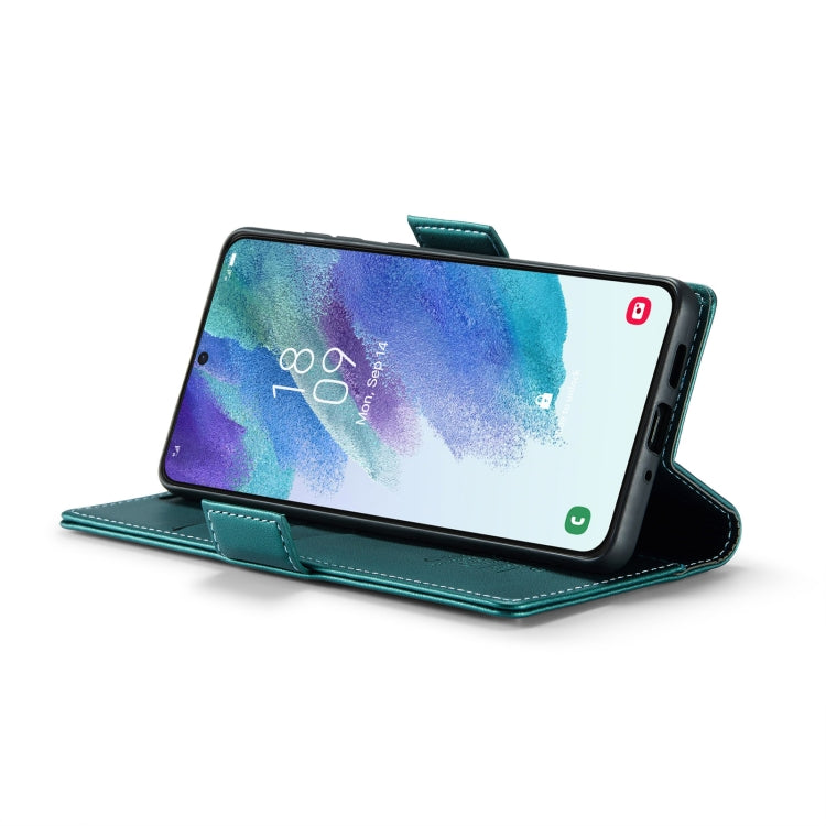 For Samsung Galaxy S21 FE 5G CaseMe 023 Butterfly Buckle Litchi Texture RFID Anti-theft Leather Phone Case(Pearly Blue) - free shipping - PMC TechLife - Order now!