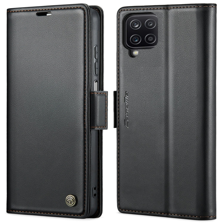 For Samsung Galaxy A12 5G CaseMe 023 Butterfly Buckle Litchi Texture RFID Anti-theft Leather Phone Case(Black) - free shipping - PMC TechLife - Order now!