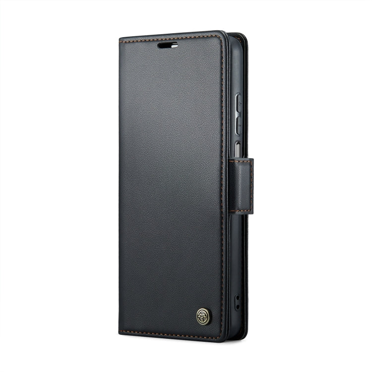 For Samsung Galaxy A12 5G CaseMe 023 Butterfly Buckle Litchi Texture RFID Anti-theft Leather Phone Case(Black) - free shipping - PMC TechLife - Order now!