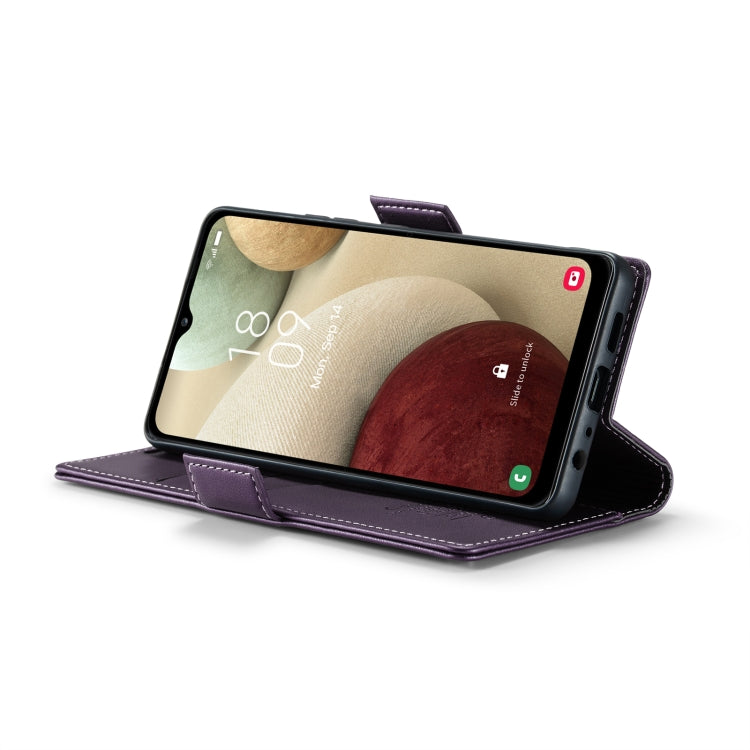 For Samsung Galaxy A12 5G CaseMe 023 Butterfly Buckle Litchi Texture RFID Anti-theft Leather Phone Case(Pearly Purple) - free shipping - PMC TechLife - Order now!