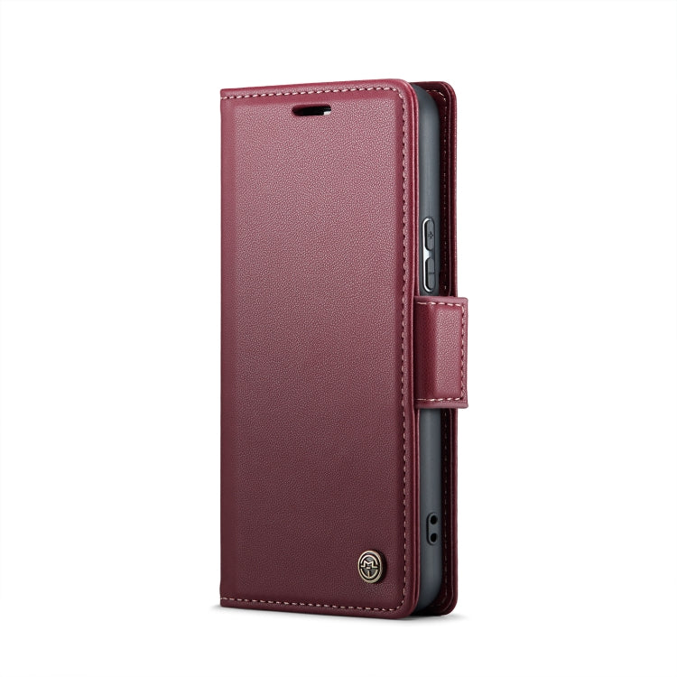 For Samsung Galaxy S21 5G CaseMe 023 Butterfly Buckle Litchi Texture RFID Anti-theft Leather Phone Case(Wine Red) - free shipping - PMC TechLife - Order now!